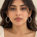 Silver Twisted Hoop Earrings – Stainless Steel | ZEBIA