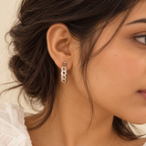 Silver Chain-Link Hoop Earrings – Stainless Steel | ZEBIA