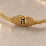 Gold-Tone Butterfly & Heart Crystal Cuff Bracelet – Elegant Statement Bangle