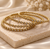 Gold-Tone Crystal Tennis Bracelet Set – 3-Piece Layered Bracelet Set