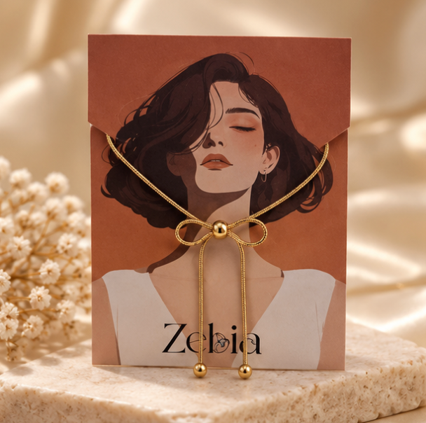 Gold-Tone Bow Lariat Necklace – Elegant Adjustable Statement Necklace