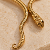 Gold-Tone Snake-Style Open Collar Necklace