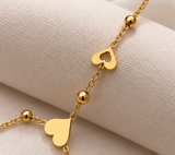 Gold-Tone Heart Hand Chain Bracelet – Elegant Heart Haath Phool