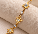 Gold-Tone Starburst Crystal Hand Chain – Celestial Haath Phool