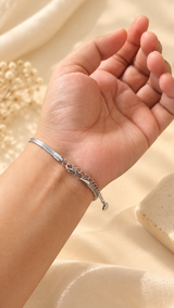 ZEBIA Silver-Tone Stainless Steel Snake Chain Bracelet for Women