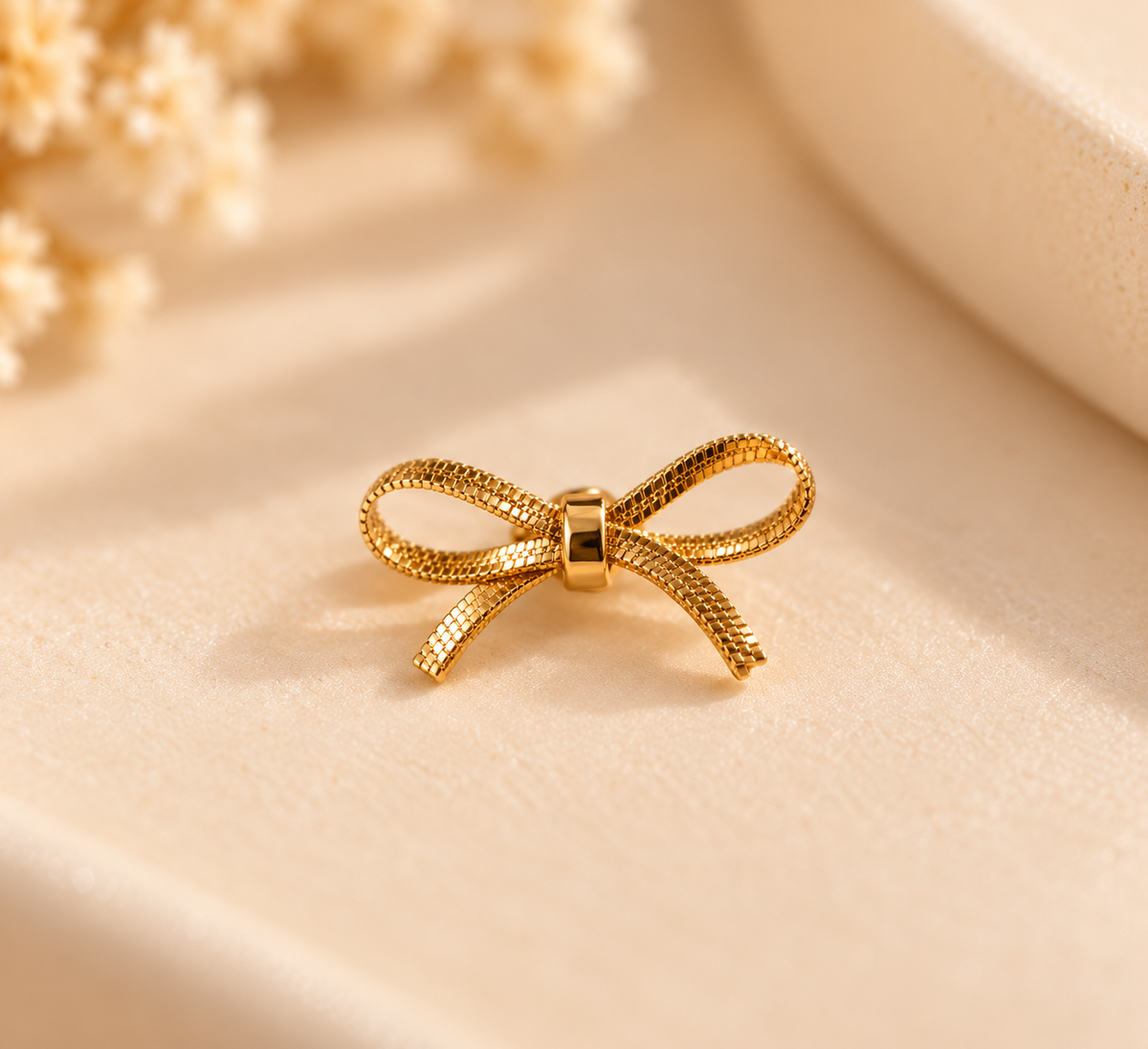 ZEBIA Gold-Plated Anti-Tarnish Stainless Steel Bow Stud Earrings for Women