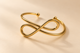 ZEBIA Gold-Plated Infinity Cuff Bracelet for Women – Minimalist Statement Bangle